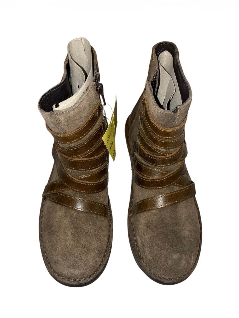 NWT FLY London - Leather Mid Boots - Felt - Brown Sz 38